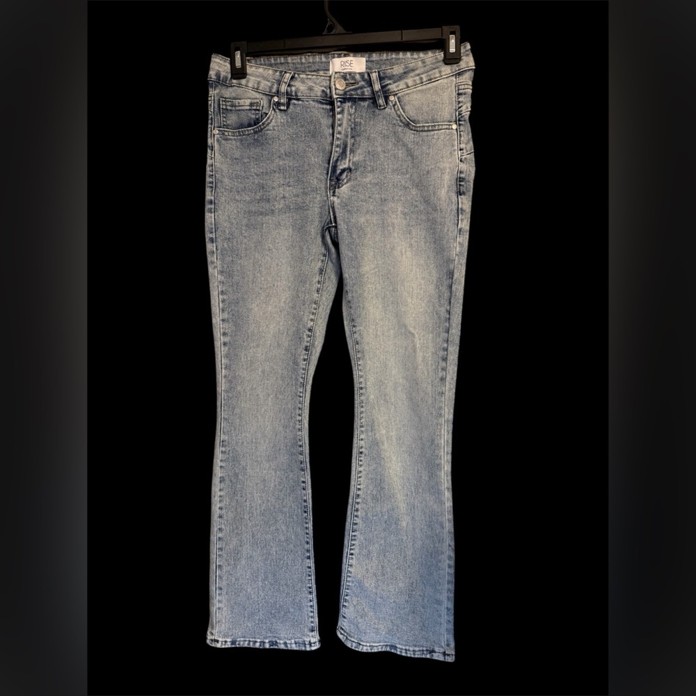 Rise Supply Women's Light Blue Straight Flare Jeans